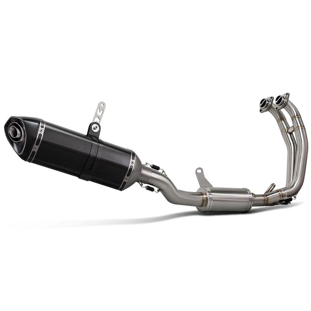 Aprilia RS457 Stainless Steel Full Carbon Fiber Hexagon Exhaust Pipe Modification.