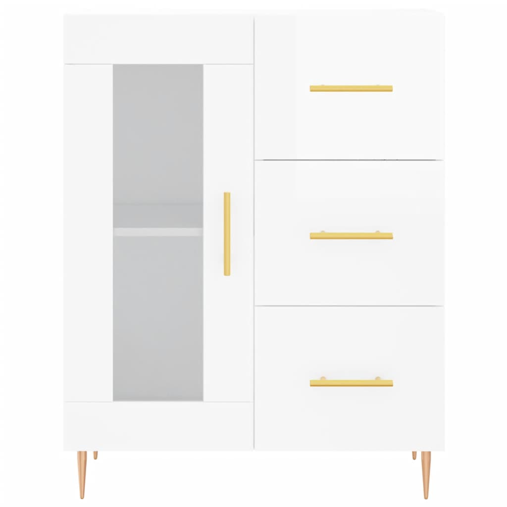 vidaXL Sideboard Hochglanz-Weiß 69,5x34x90 cm Holzwerkstoff