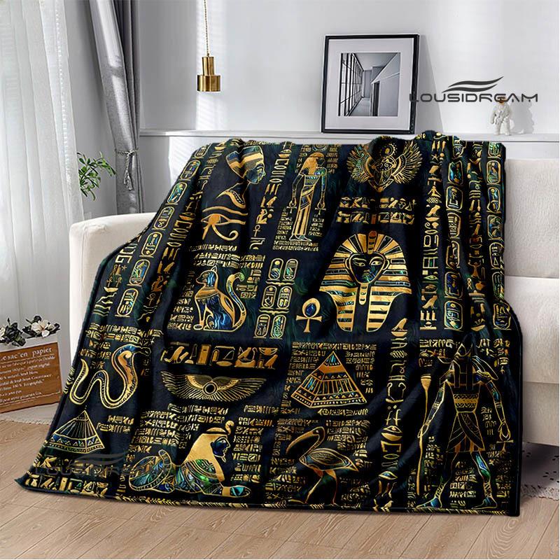 Egyptian pictograph symbol printed blanket Picnic blanket Warm Flannel blankets Home bed linings blankets for beds Birthday Gift