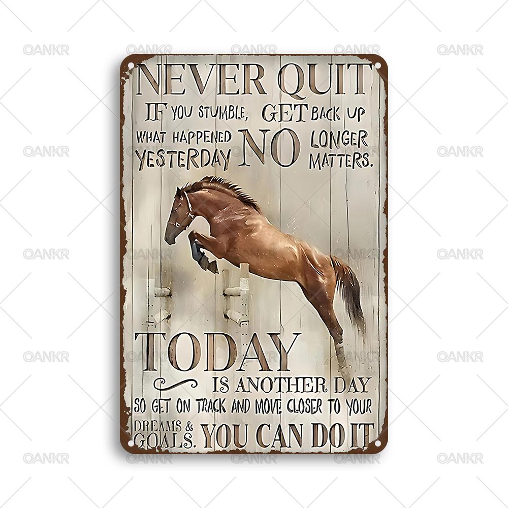 

Funny Metal Tin Sign Ideal Gift Horse Motivational Quote Artwork Retro Poster Metal Signs for Man Cave Bedroom Home Decor 20x30cm（7.8x11.8inch）