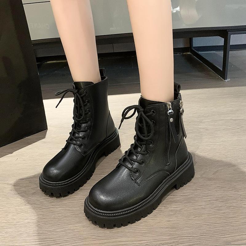 

Удобные и облегающие ботинки средней высоты на толстой подошве, модные женские ботинки, зима, новые, однотонные, сексуальные, элегантные, повседневные ботинки-рыцари 35 чёрный