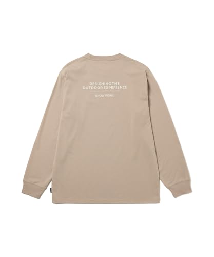 Snow Peak Typography L/S T-Shirt TS-25AU007, Short Sleeve, Men's and Women's, Beige, Size L
