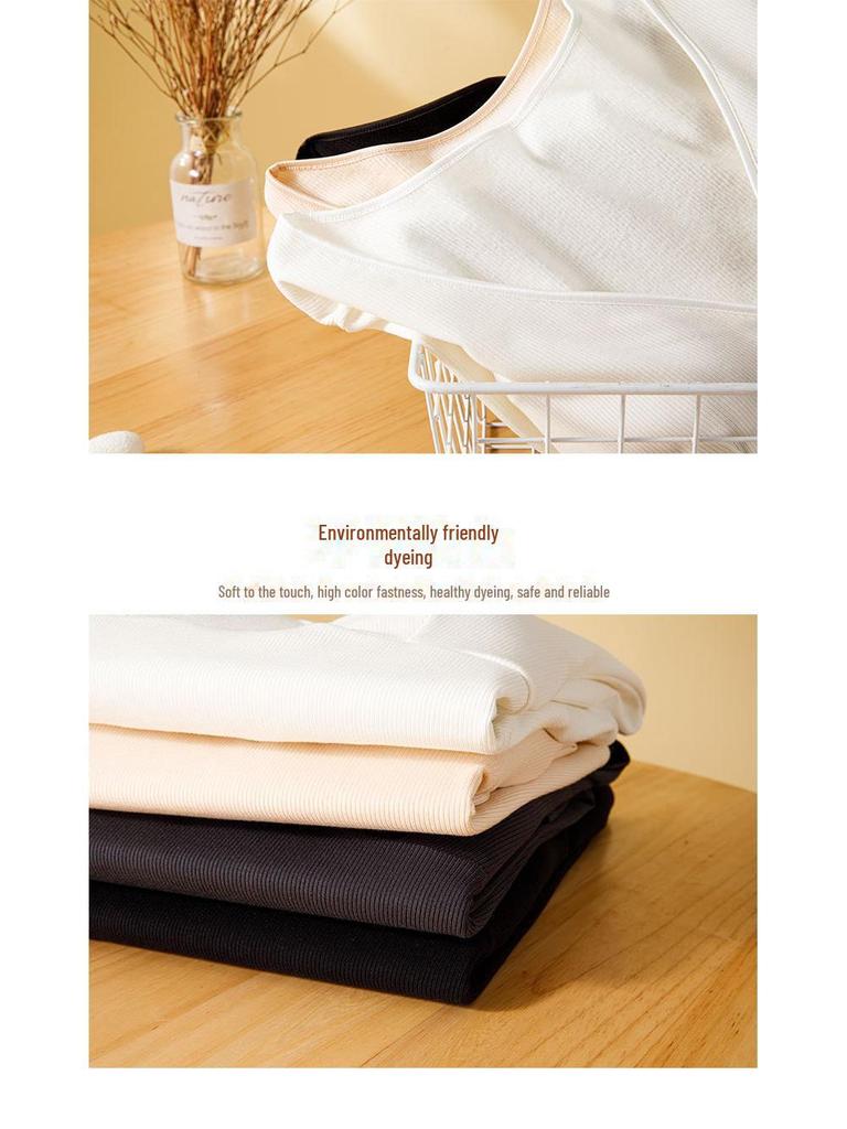 Women's Winter V-Neck Warm Tops with Chest Pads, Double-Sided Brushed Velvet, and Seamless Thickened German Velvet Bras