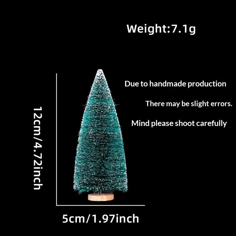 Mini Artificial Christmas Trees With Snow Frosted Finish Wooden Bases For Tabletop Decor Holiday Party Home Diy Crafts