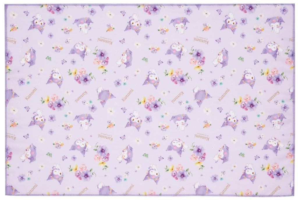 Skater Large Sanrio Pastel Vivid Watercolor Floral Placemat/Lunchcloth/Napkin, 60x40cm, Kuromi, Print, Girls' LTM1C-A