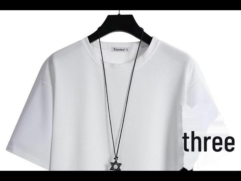 Men's Trendy Striped Waffle Short-Sleeve Shorts Suit – New Summer Fashion