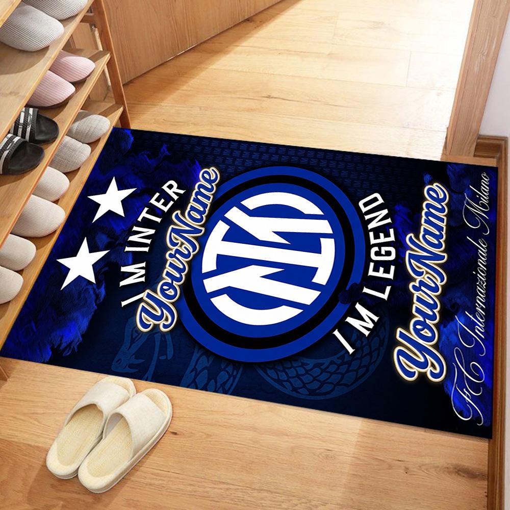 Inter Milan Personalized Name Floor Rug Office Rug Suitable for Decorate room Foyer Bedrooms Living Rooms Antislip Carpet Office home decor