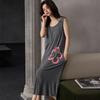 With chest pads, summer new modal nightgown women's sleeveless vest long skirt can be worn outside simple loungewear nightgown
