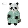 Small Zen Tabletop Figurine Panda Playing Go Chess Figurine, Resin Robe Leisurely Mood Office Ornament Ornament, Cute Statue for Tea Room Study Decor
