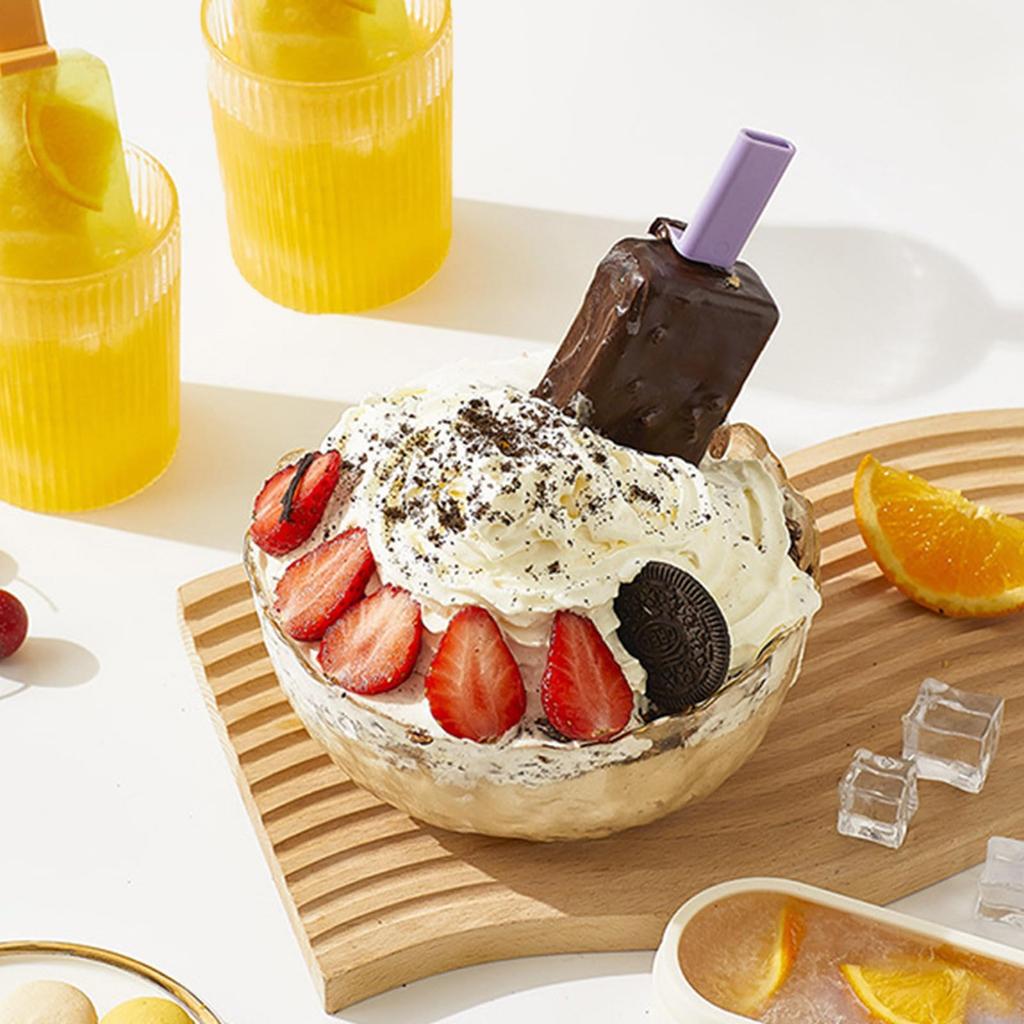 1/4pcs Ice Cream Mold Food Grade Silicone Tray DIY Chocolate Dessert Popsicle Mould Reusable Homemade Tool Summer Party Supplies