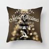 Christmas decoration cushion cover black gold elk print pillowcase sofa ornaments bedroom room home  holiday gift