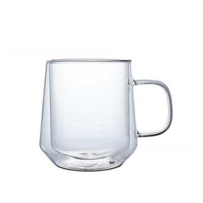 Shangqi Double-Layer Glass Mug with Handle, 400ml (Set of 2)