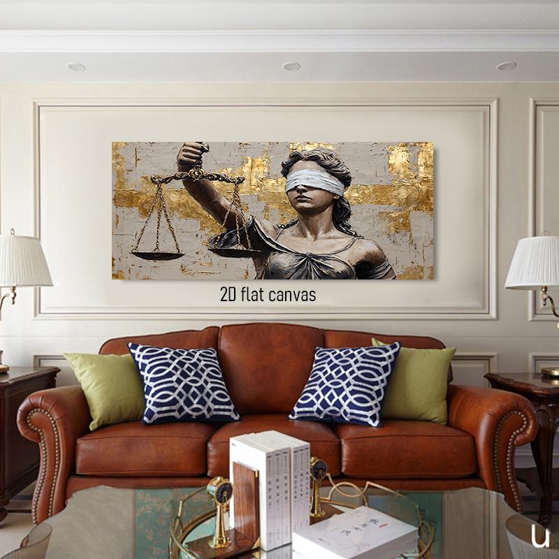 1pc Goddess of Justice Themis Frameless Canvas Painting Modern Minimalist Living Room Decoration Painting Legal Theme Office Han