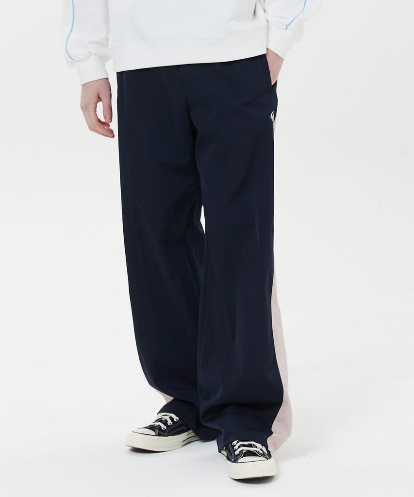 WAIKEI Line Colorblock Wide Track Pants Navy