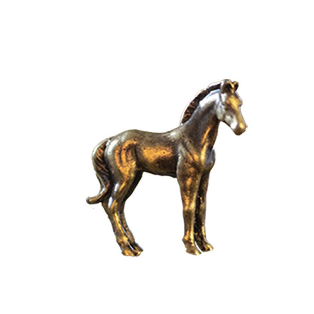 Alliage de Cuivre Cheval Doré Animal Micro Sculpté Petit Ornement