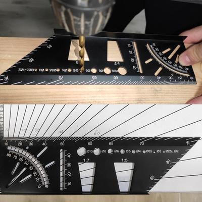 Multifunctional Aluminum Alloy Angle Ruler 45/90 Degrees Angle Measuring Marking Drawing Gauge Carpentry Woodworking Tools
