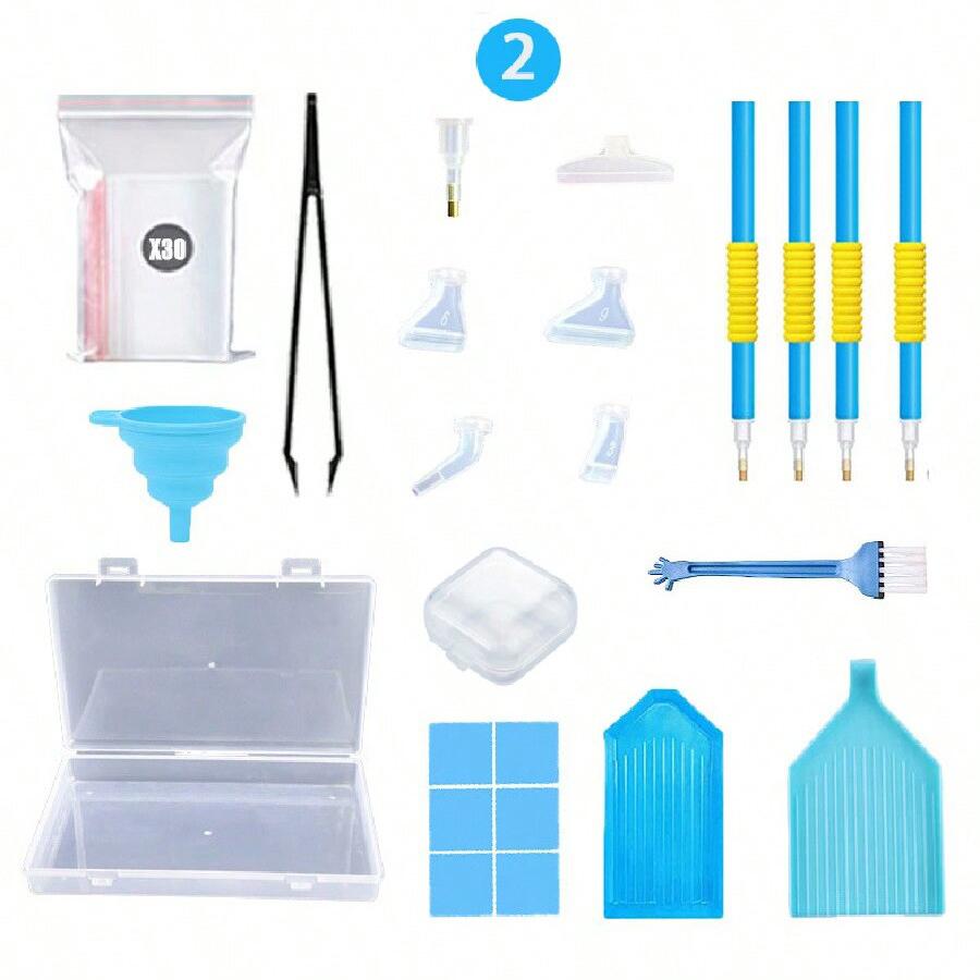 

1 набор инструментов и аксессуаров для 5D алмазной живописи с несколькими вариантами цветов - Товары для рукоделия и мозаичного искусства синий