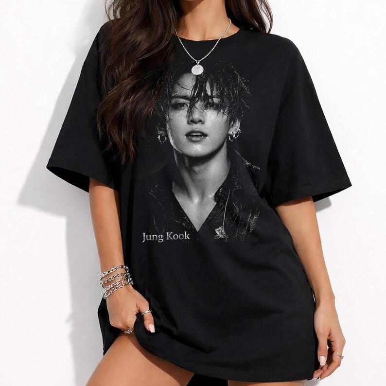 2026 Summer Hot Sale Korean Pop Idol Jungkook T-shirt Men Women Print Crew Neck T Shirt Breathable and Comfortable Clothes