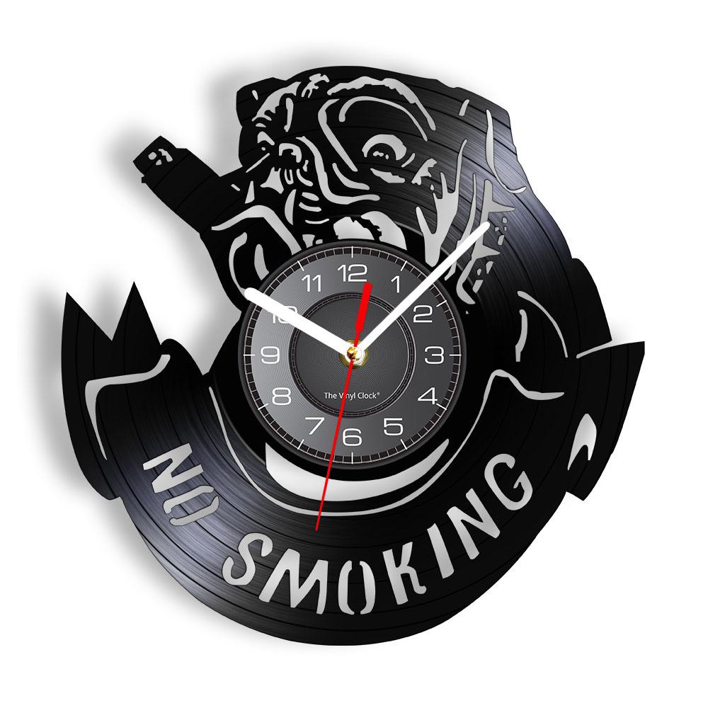 English Bulldog Wall Clock British Dog Breeds Vinyl Record Wall Clock Love My Bulldog Puppy Pug Pet Shop Wall Decor Clock Gift