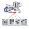 Stainless Steel Multi-function One Into Three Out Washing Machine Faucet Three Control Domestic Diverter Four-way Triangle Valve