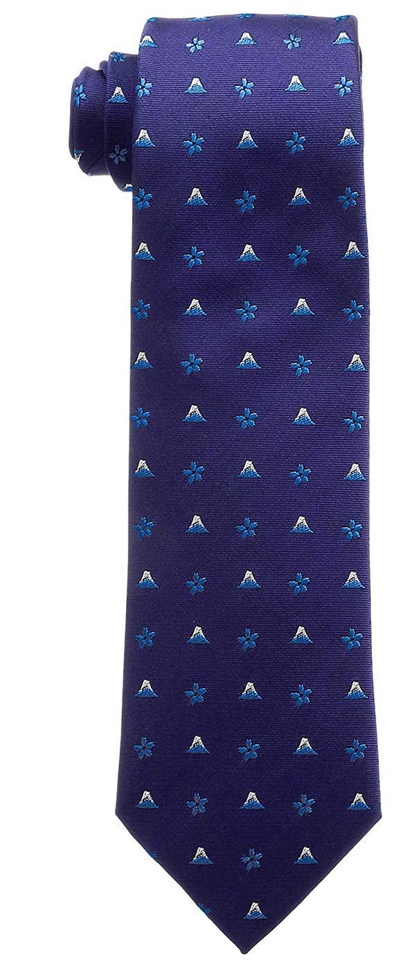 

Fortuna Tokyo Темно-синий галстук с лезвием 7 см, 142 см, дизайн Хокусая, мужской галстук из ткани Нисидзин-ори, синий, FT-T18, ширина, длина,