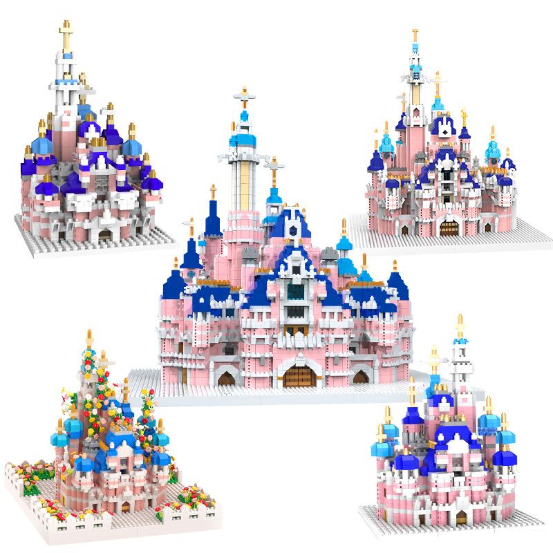Small Particles Diy Puzzle Castle Building Block Simulation Princess Castle Model, Children'S Building Block Toy