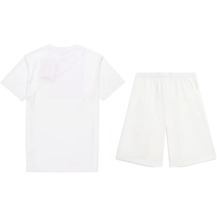 Li Ning Logo Print Simple Quick-Dry Breathable Versatile Round Neck Pullover Short Sleeve T-Shirt Casual Sports Set Unisex Tops YTSU141-1+AKST593-7