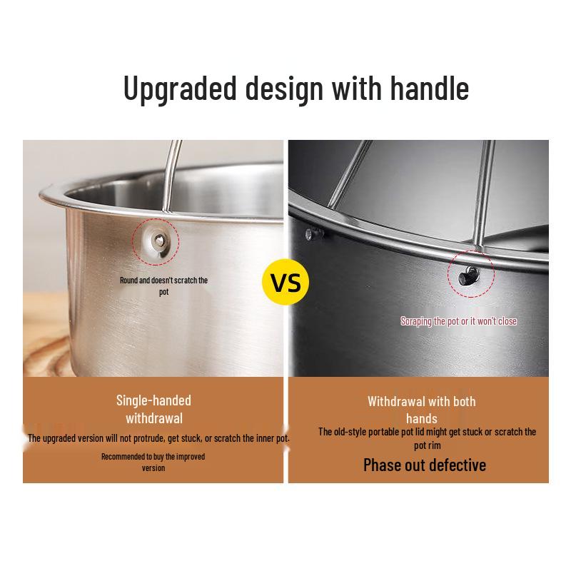 Universal 304 Stainless Steel Steamer Basket with Small and Large Holes, Non-Magnetic, Thickened for Household Rice Cookers.
