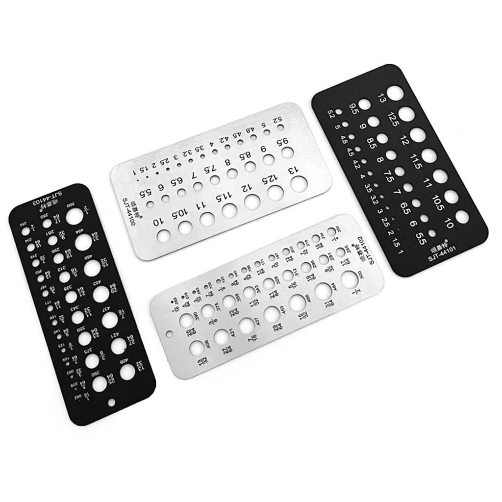 Metric/Inch Drill Bit Gauge Stainless Steel Fractional Drill Bit Size Gauge Measuring Tools 29 Holes Drill Bit Gauge
