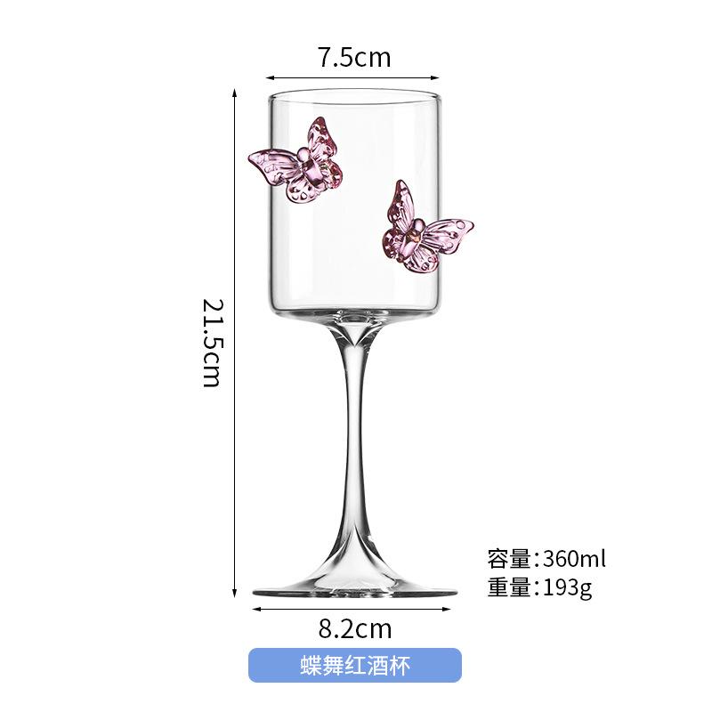 Bicchiere da Vino a Righe Verticali Bicchiere da Champagne Regalo Speciale per Matrimonio Bicchiere da Vino con Gambo a Farfalla Bicchiere da Vino Rosso