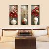 3 Sheets 3D Flower Vase Wall Stickers Faux Floral Wall Decals Peel And Stick Wall Art Mural for Living Room Bedroom Office Home Decor