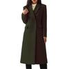 Dobbelspent trenchcoat for kvinner vinter hakket jakkeslag lang ullblanding ertejakke kontorarbeid overfrakk