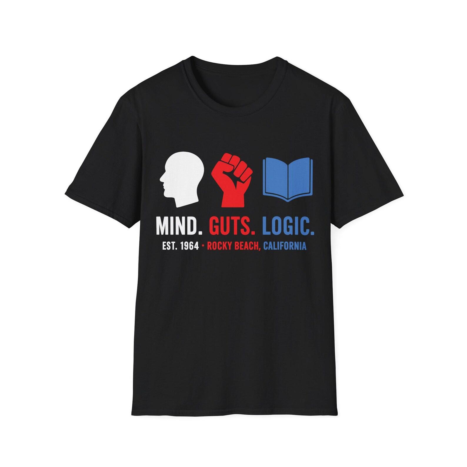The Three Investigators - Mind Guts Logic - Rocky Beach - T-Shirt Fan Shirt S