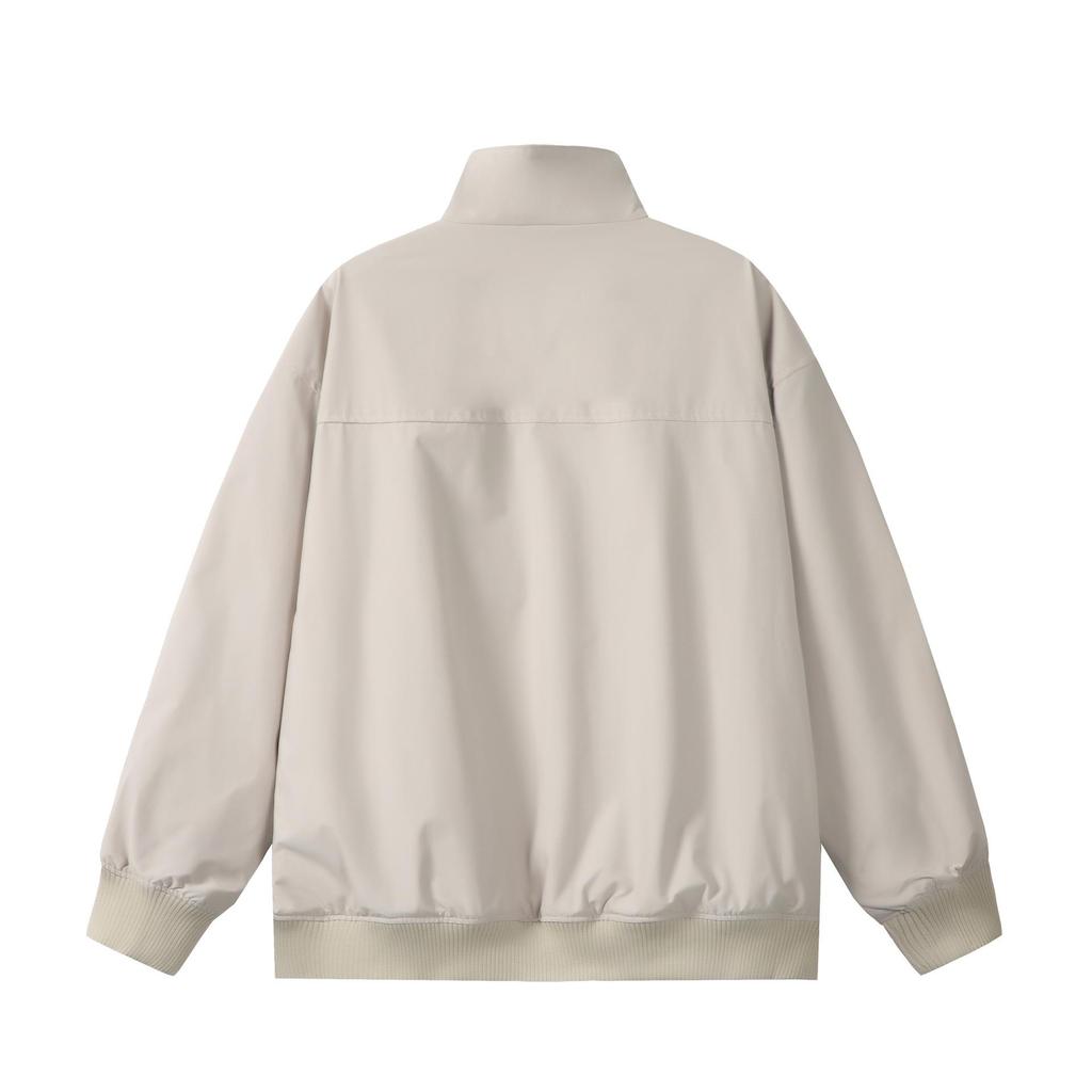 Chaqueta Unisex QIYOU 2025 Otoño Estilo Retro Japonés Holgada con Cuello Alto