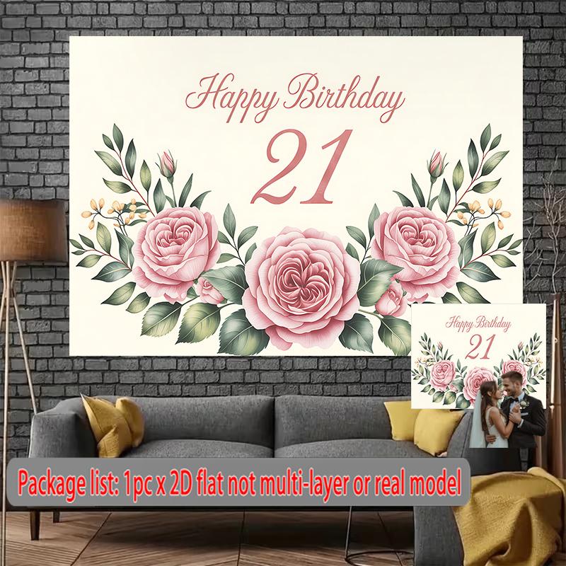 Party Backdrop Pink Flat Adorned Roses Made Decorating Displays Photo Booth Background Front Door Decor