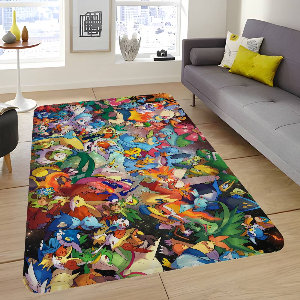 Cute P-Pokemones Anime Kitchen Mat Cheaper Anti-slip Modern Living Room Balcony Printed Modern Home Decor