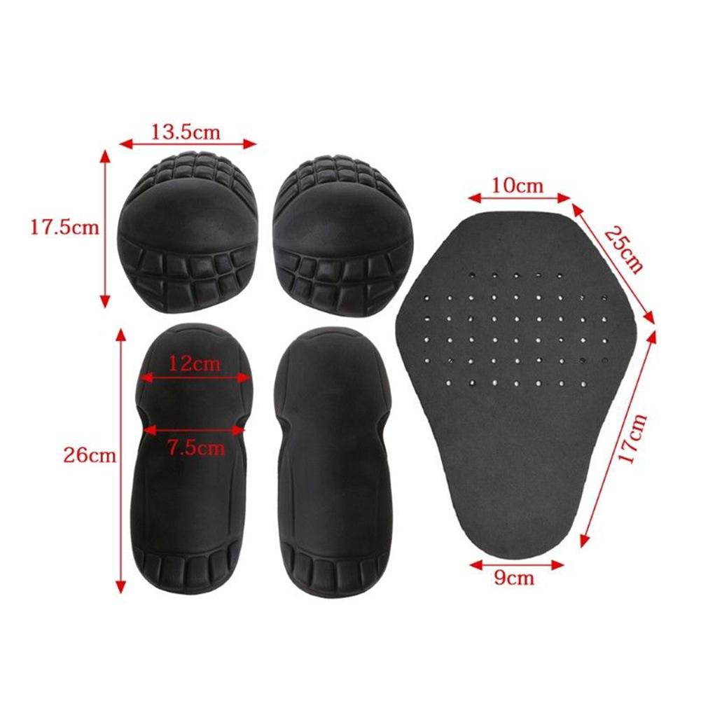 Set di 5 Pezzi Protezioni Rimovibili per Spalle, Gomiti e Schiena per Moto Protezione Integrata per Corsa Moto Accessori Moto