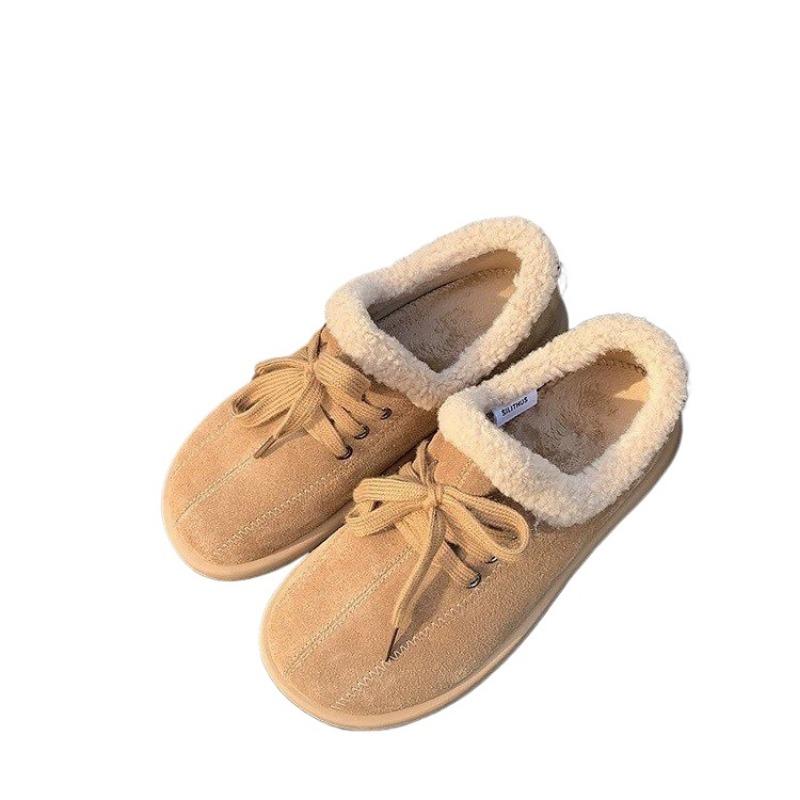 Round Toe Spring/autumn Flats Cow Suede Solid Ladies Shoes on Sale 2024 Fashion Lace-up Cross-tied Concise Flats Sapatos Baixos