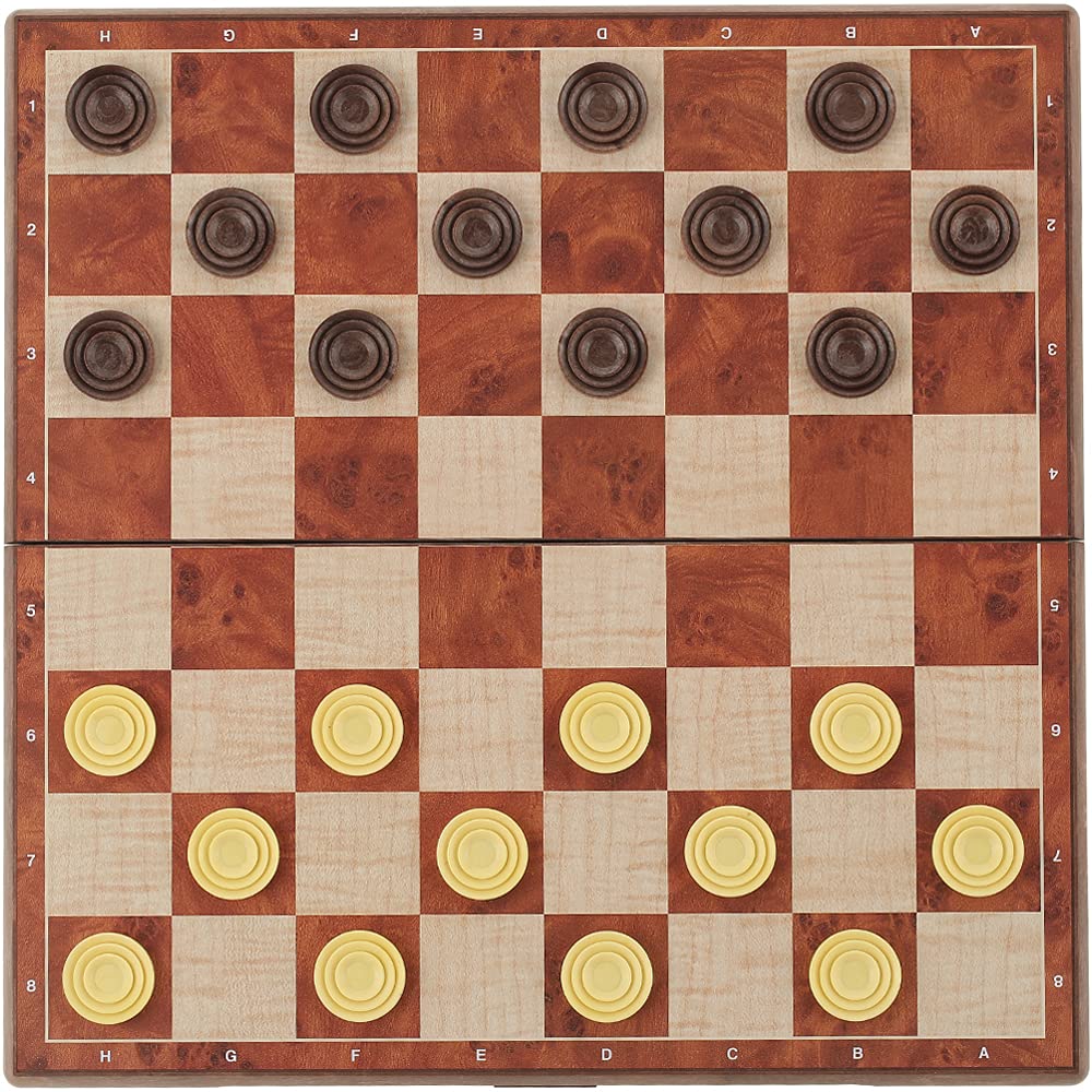 KOKOSUN Magnetic Game Set with Folding Portable Checkers 2-in-1 Chess/Checkers Set, Board, (Chess + Set)