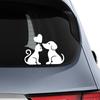 14x10.7cm Car Sticker Cute Pet Cat and Dog Love Decal Vinyl Sticker Auto Body Window Decor Car Exterior Accessories