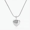 Copper Color Solid Small Heart Pendant Necklace  Snake Chain For Women Wedding Charm Fashion Jewelry