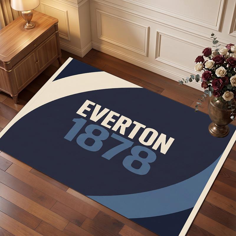 Tappeto in Velluto di Cristallo con Stampa Calcio Everton, Comodo Assorbente d'Acqua Antiscivolo Tappeto per Pavimenti Interni