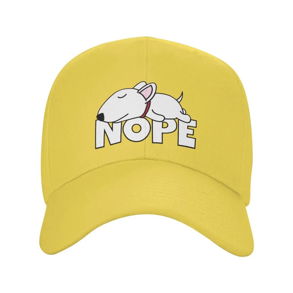 Personalized Cool Nope Bull Terrier Dog Baseball Cap Women Unisex Adjustable Adult Dad Hat Summer Sun Hat