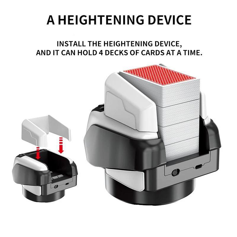 360° Rotating Playing Cards Dealing Machine Max. 4 Decks Cards Automatic Dispenser 2400mAh Rechargeable Poker Dealer Machine