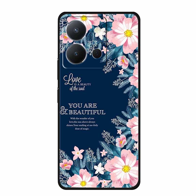 For Vivo Y36 4G Case Luxury TPU Soft Silicone Phone Cases Back Cover For VivoY36 4G Russian Version Shockproof Flowers New Funda