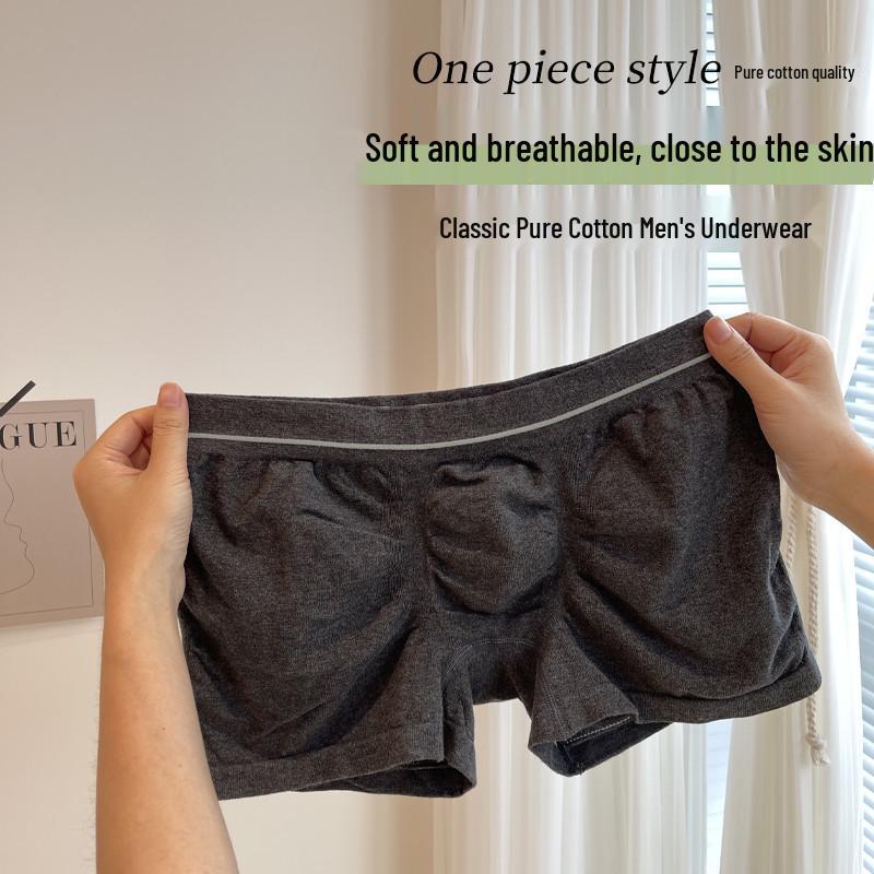 Men's Plus Size Breathable Cotton Boxers, Antibacterial Xinjiang Cotton Briefs, Flat Leg Underwear for Boys and Men.