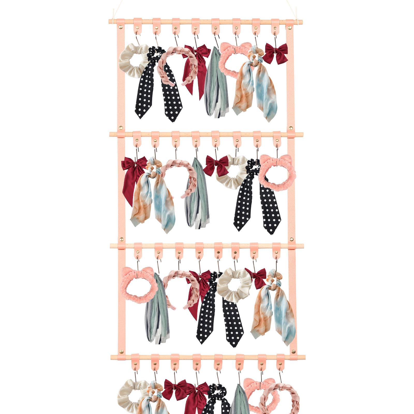 

Hair Bows Holder Large Capacity Headband Organizer Wall Hanging Hair Clip Storage Jewelry Accessory Decor розовый