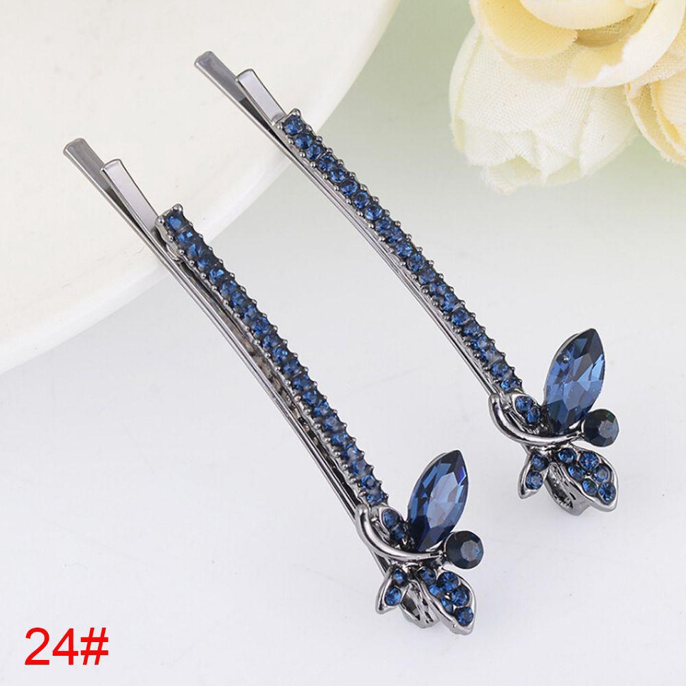 Flowers Shaped Women Girls Barrette Hairpin Bling Headwear Edge Clamp Crystal Rhinestone Hair Clip