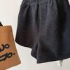 Plus Size Woolen Thick Bootcut Shorts for Women - Elastic, Warm, Autumn/Winter