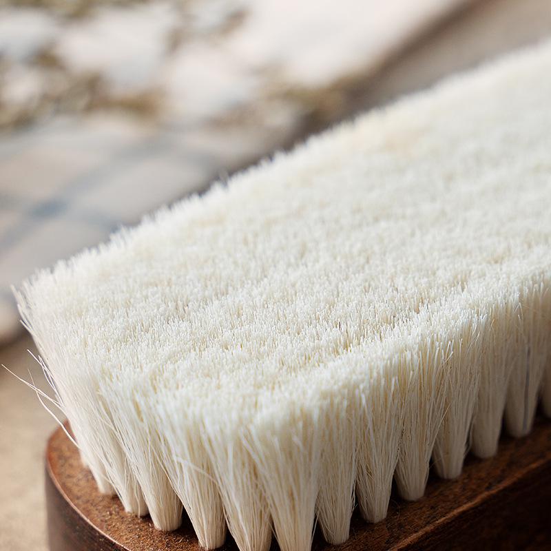 High-Grade Wool Shoe Brush with Super Soft Bristles - Safe for Cleaning Leather Shoes and Bags